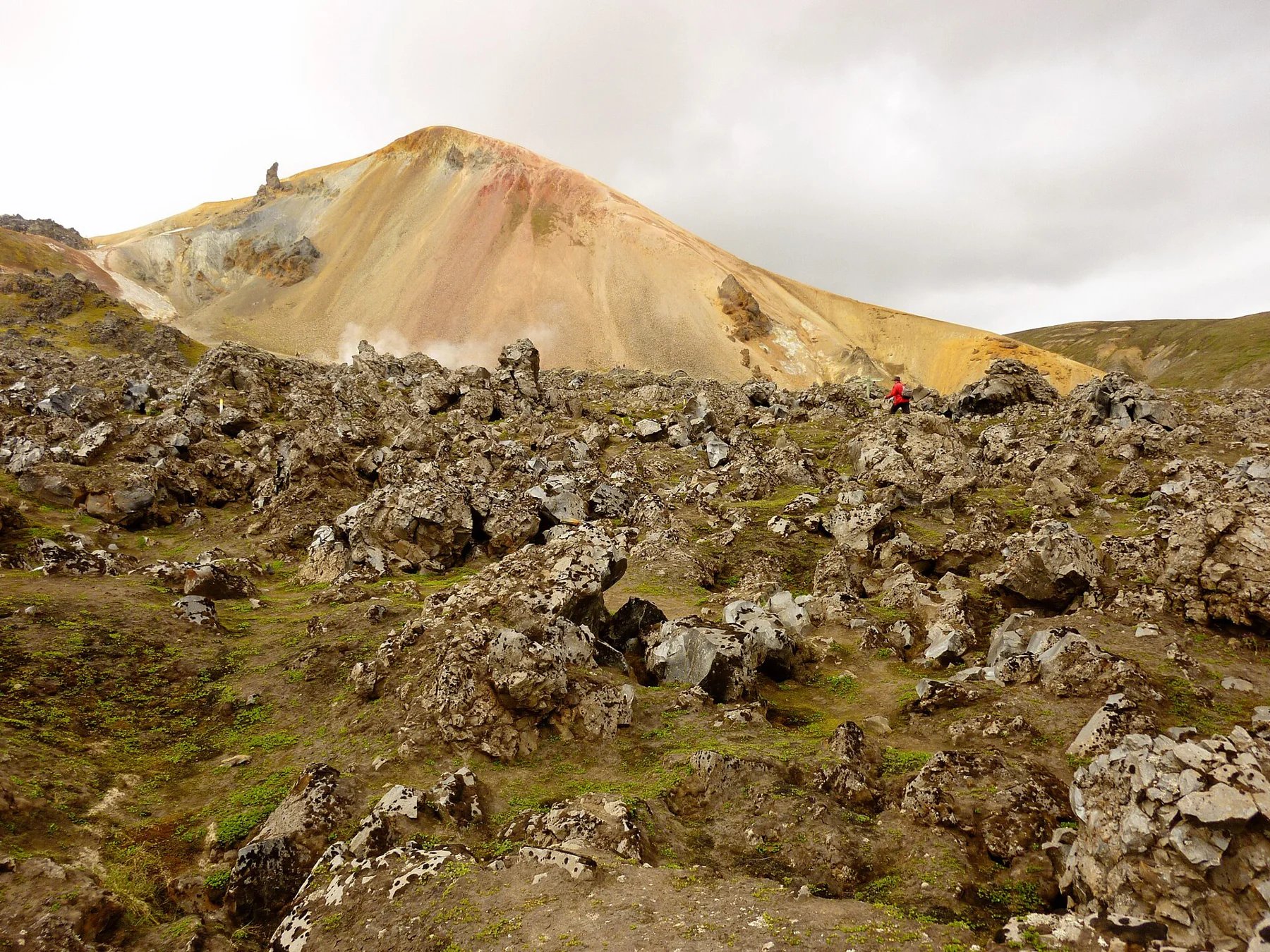 Laugahraun lava and the slopes of Brennisteinsalda at Landmannalaugar.