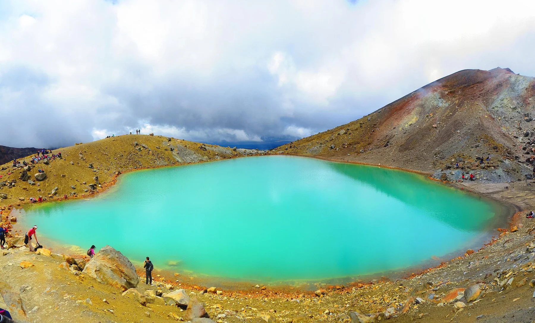 The Emerald Lakes on New Zealand’s Tongariro Alpine Crossing.