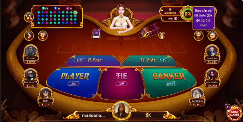 Baccarat Kim tài có 3 cửa cược chính